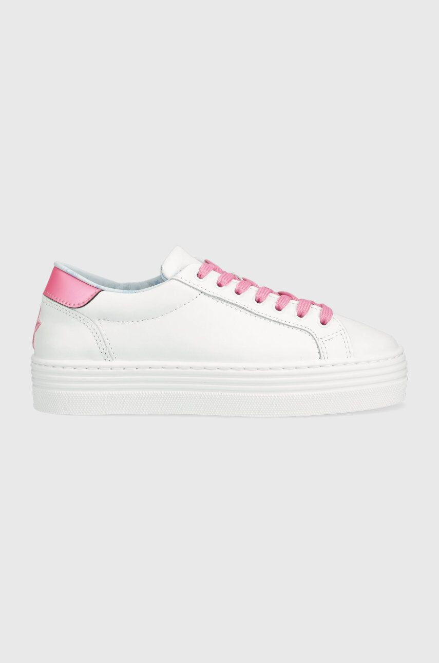 Chiara Ferragni Кожени маратонки Tennis Low Calf Eyestar в бяло - Pepit.bg