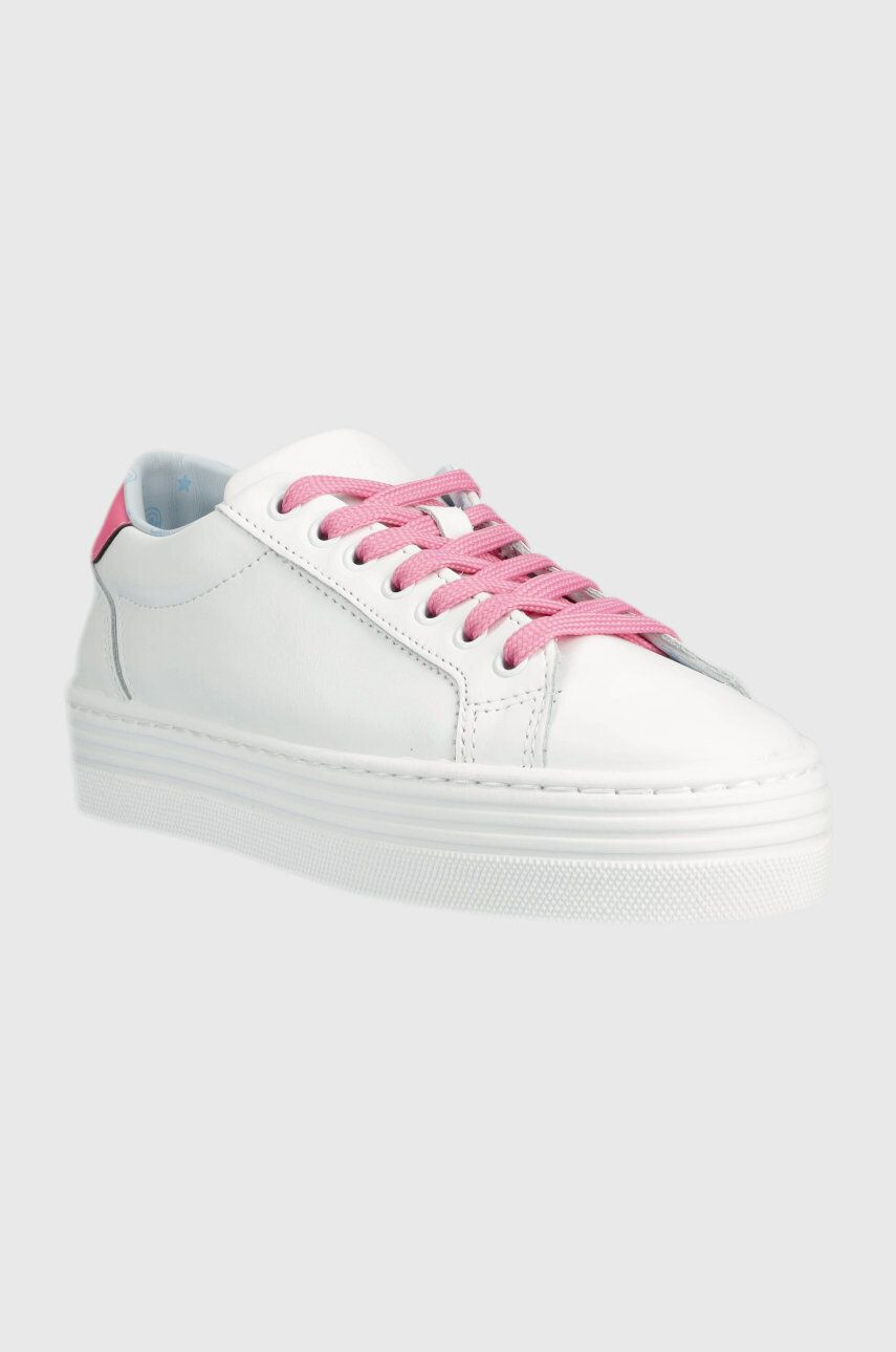 Chiara Ferragni Кожени маратонки Tennis Low Calf Eyestar в бяло - Pepit.bg