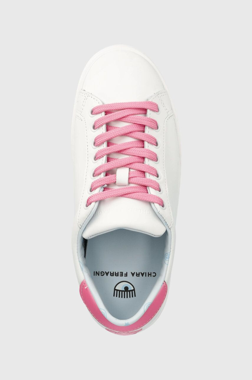 Chiara Ferragni Кожени маратонки Tennis Low Calf Eyestar в бяло - Pepit.bg