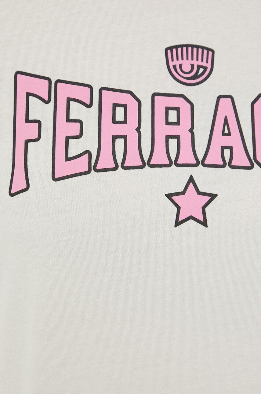 Chiara Ferragni Памучна тениска Ferragni Print в бежово - Pepit.bg