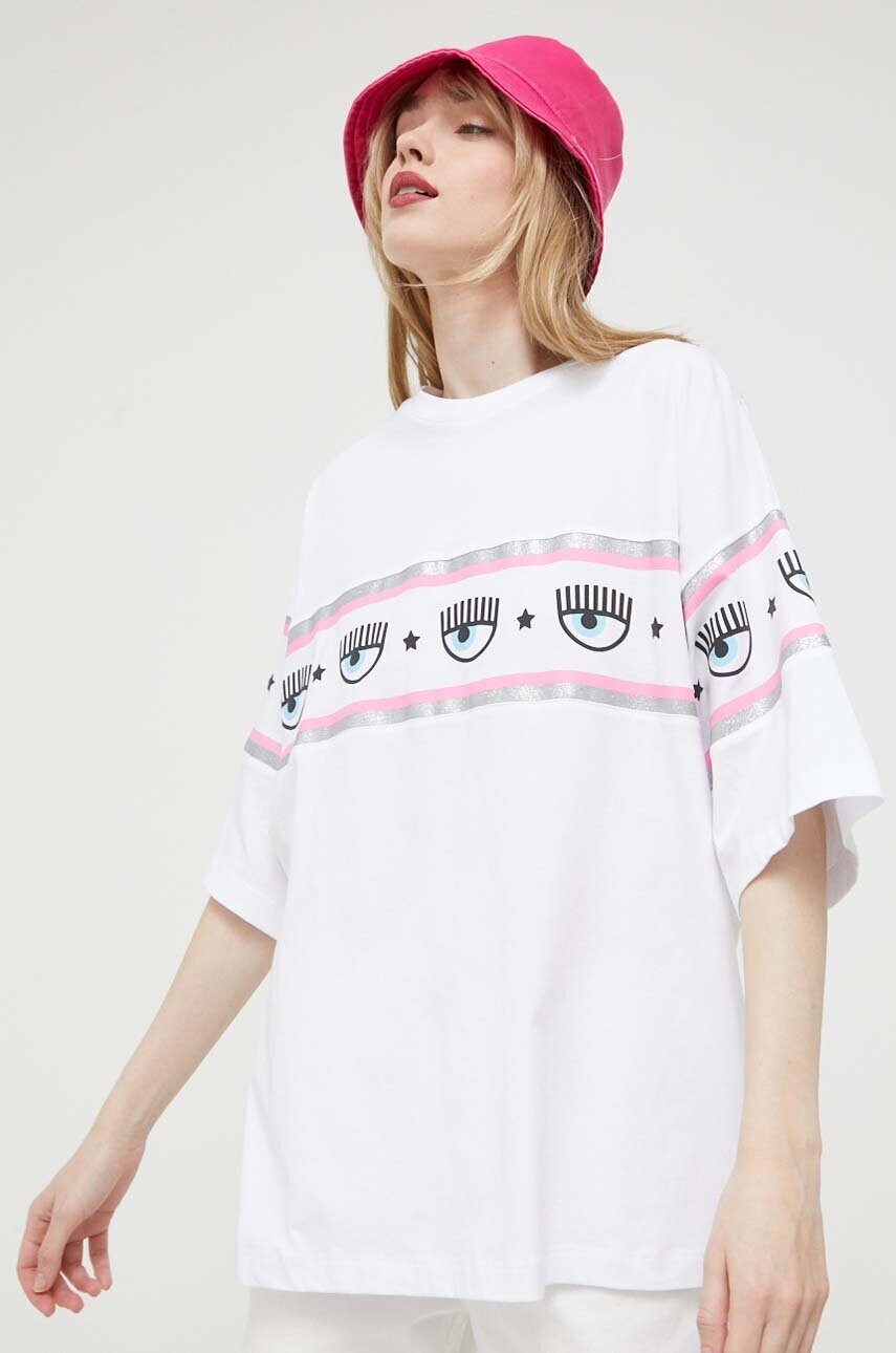 Chiara Ferragni Памучна тениска Maxi Logomania - Pepit.bg