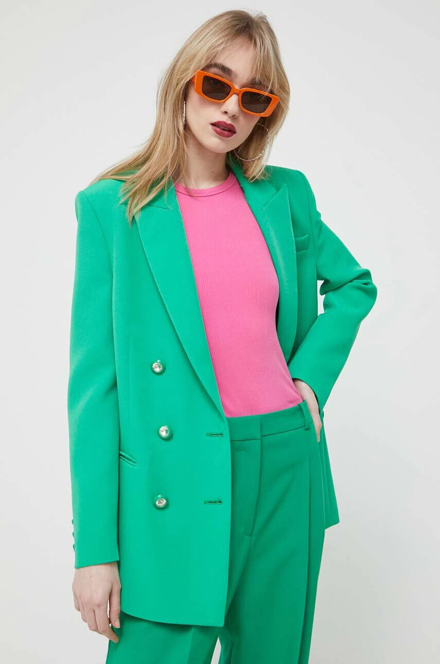 Chiara Ferragni Сако в зелено с двуредно закопчаване - Pepit.bg