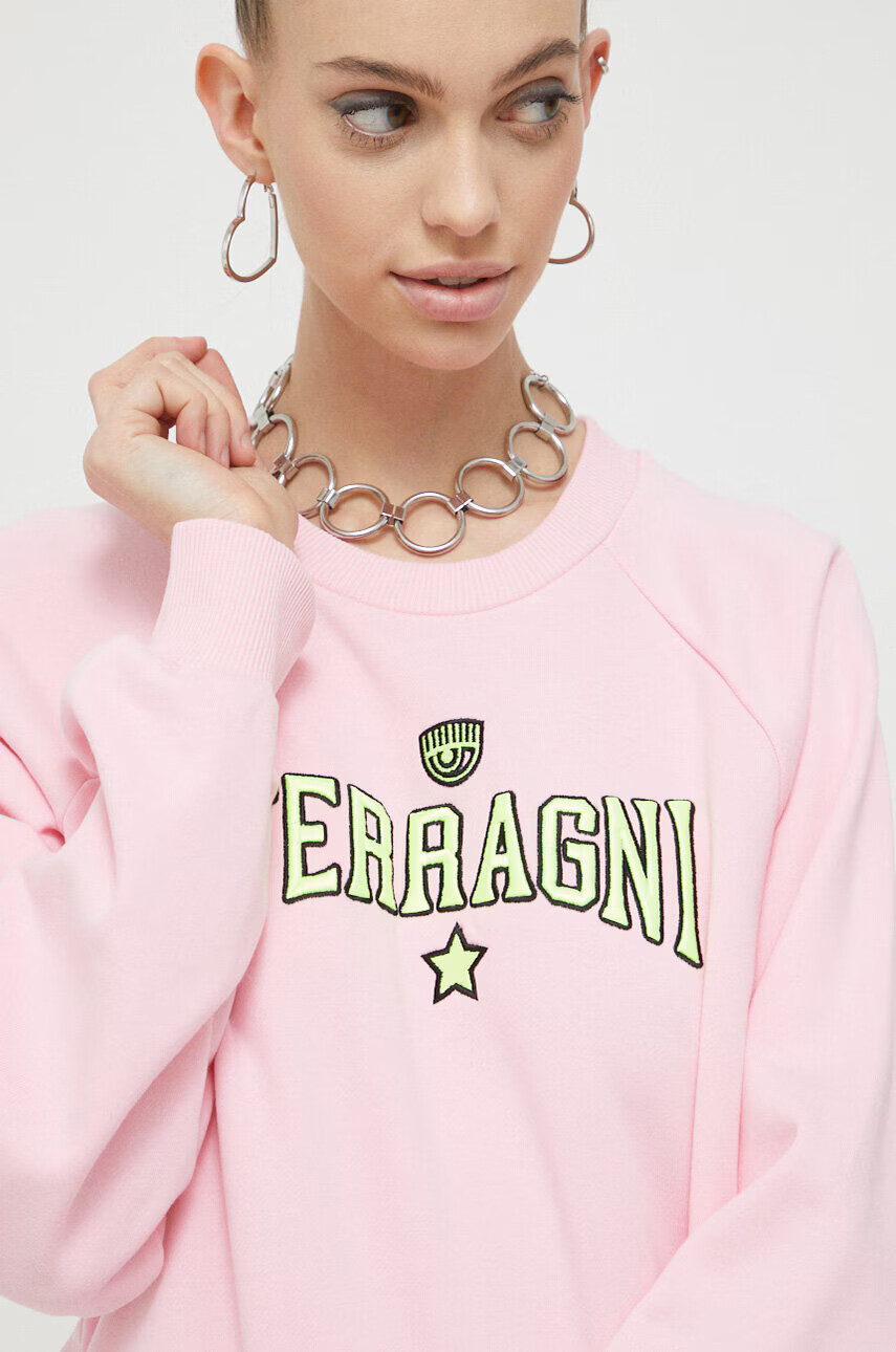 Chiara Ferragni Суичър в розово с апликация - Pepit.bg