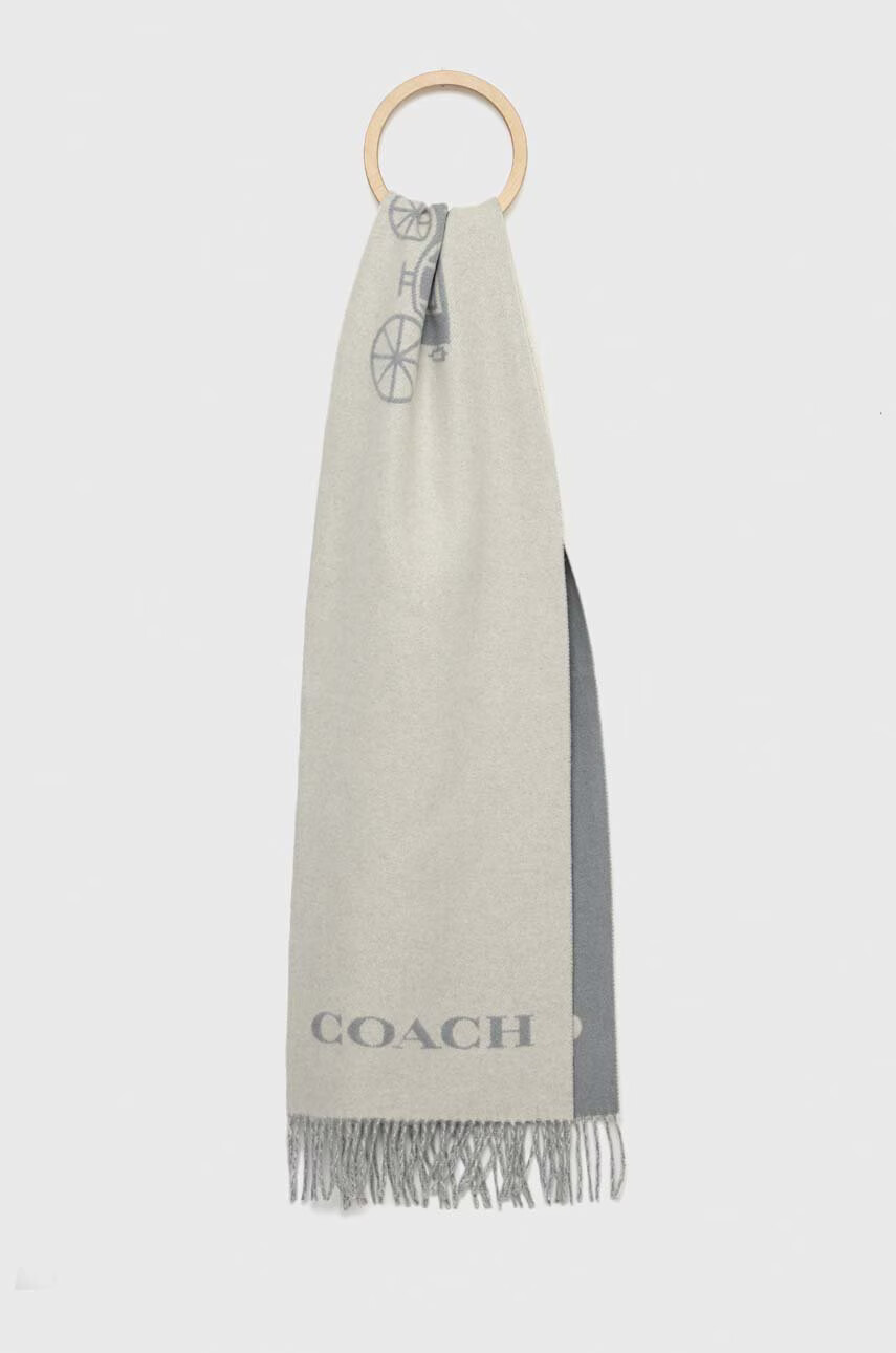 Coach Кашмирен шал в сиво с десен - Pepit.bg