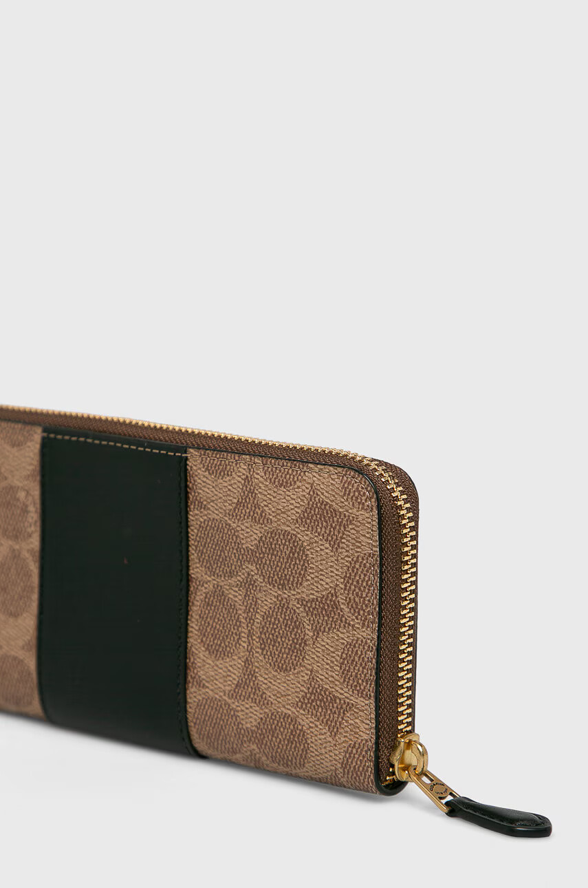 Coach Кожен портфейл Slim Accordion Zip дамски в кафяво - Pepit.bg