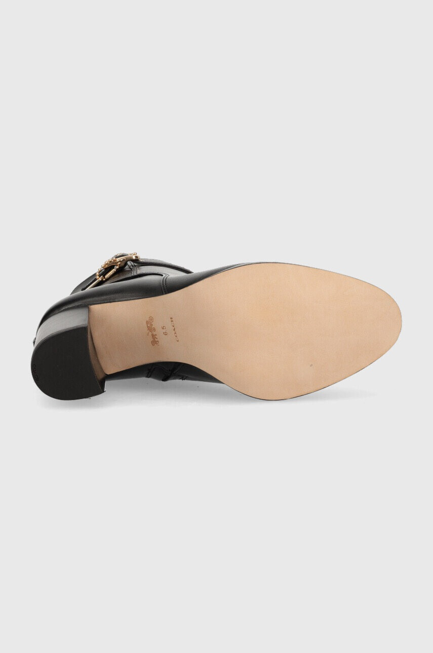 Coach Кожени боти Olivia Olivia в черно с висок ток CD157 - Pepit.bg