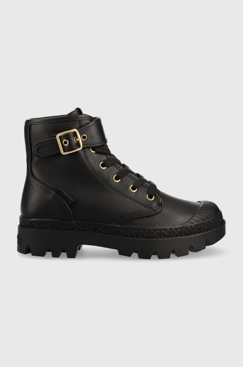 Coach Кожени кубинки Trooper дамски в черно с платформа CB068 - Pepit.bg