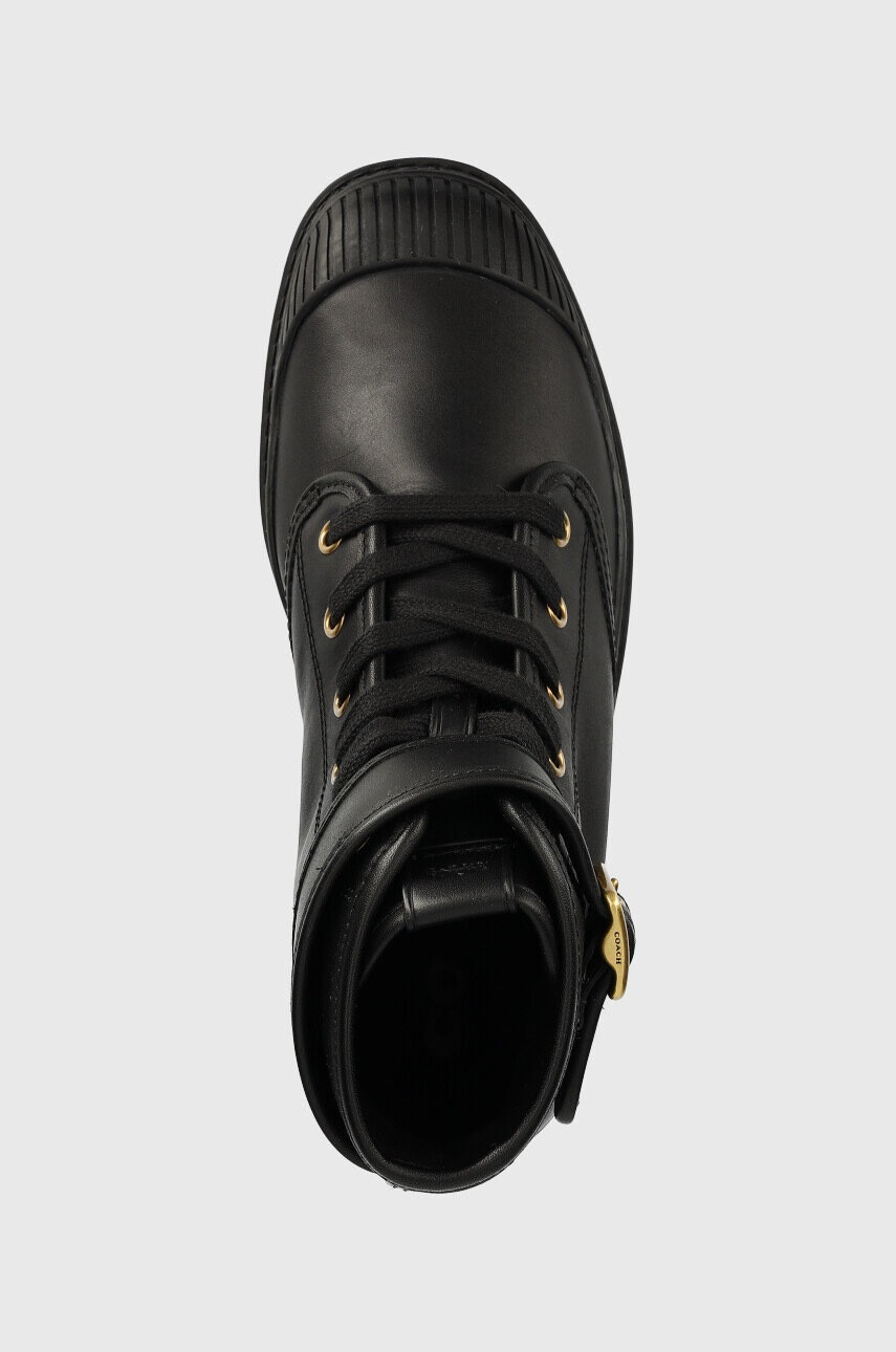 Coach Кожени кубинки Trooper дамски в черно с платформа CB068 - Pepit.bg