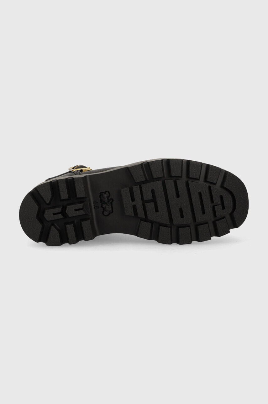 Coach Кожени кубинки Trooper дамски в черно с платформа CB068 - Pepit.bg