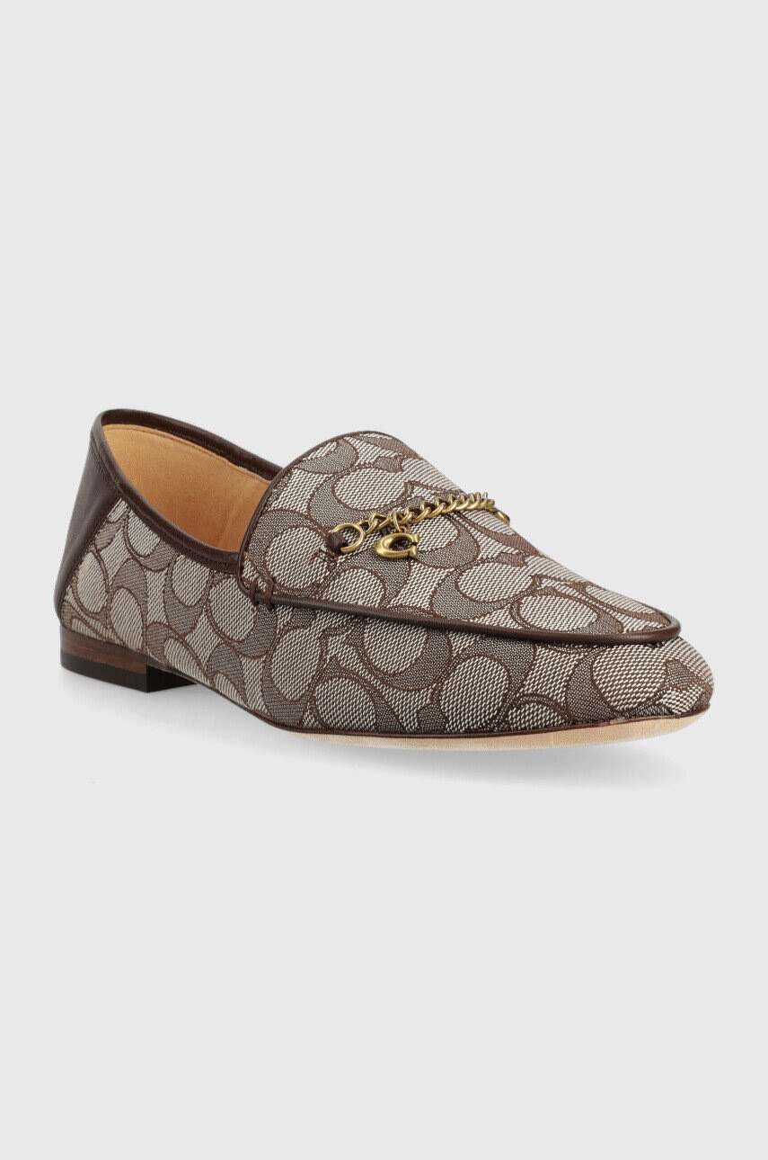 Coach Мокасини Cc888 Hanna Textured Jacquard в кафяво с равна подметка CC888 - Pepit.bg