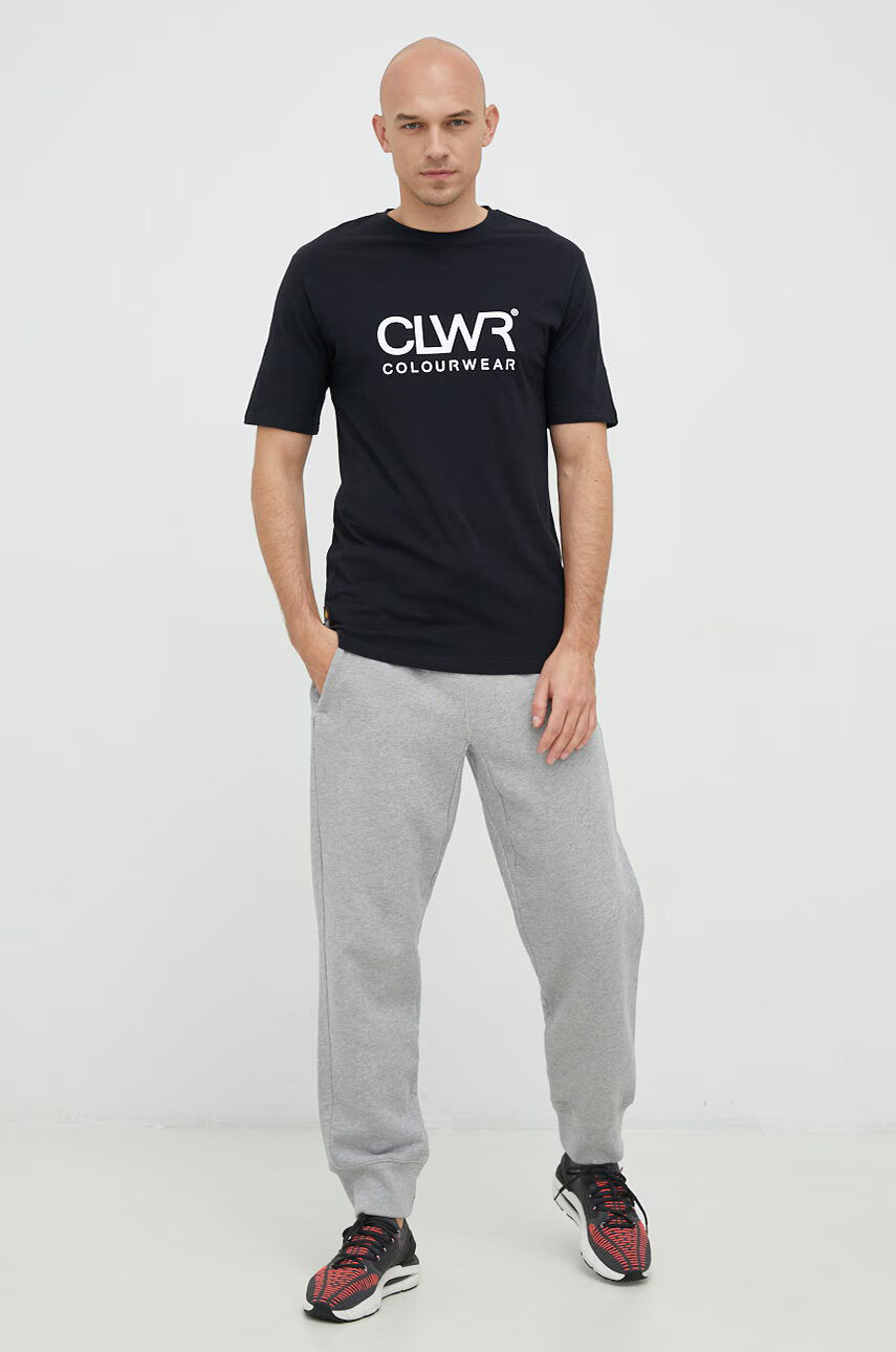 Colourwear Памучна тениска в черно с принт - Pepit.bg