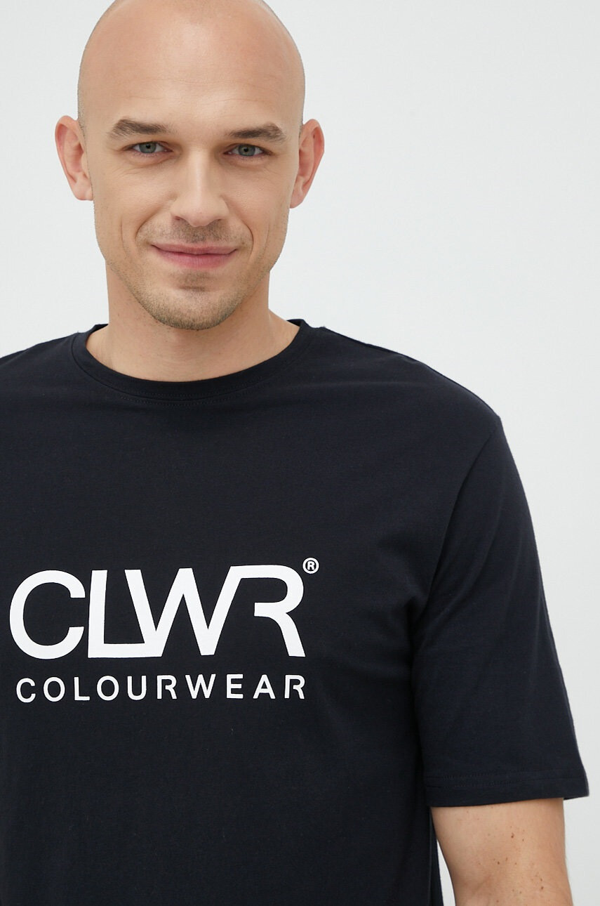 Colourwear Памучна тениска в черно с принт - Pepit.bg