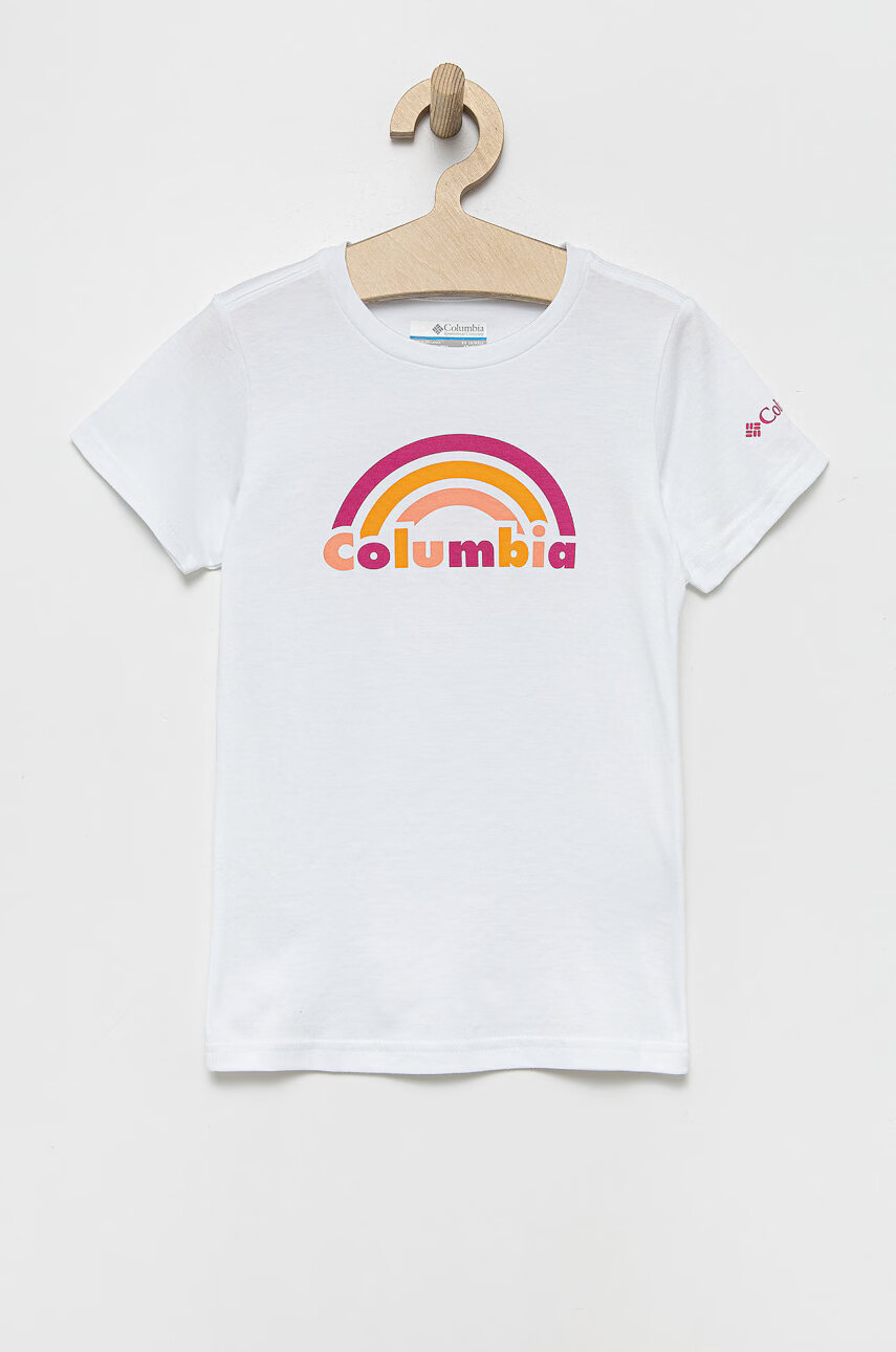 Columbia Детска памучна тениска в бяло - Pepit.bg