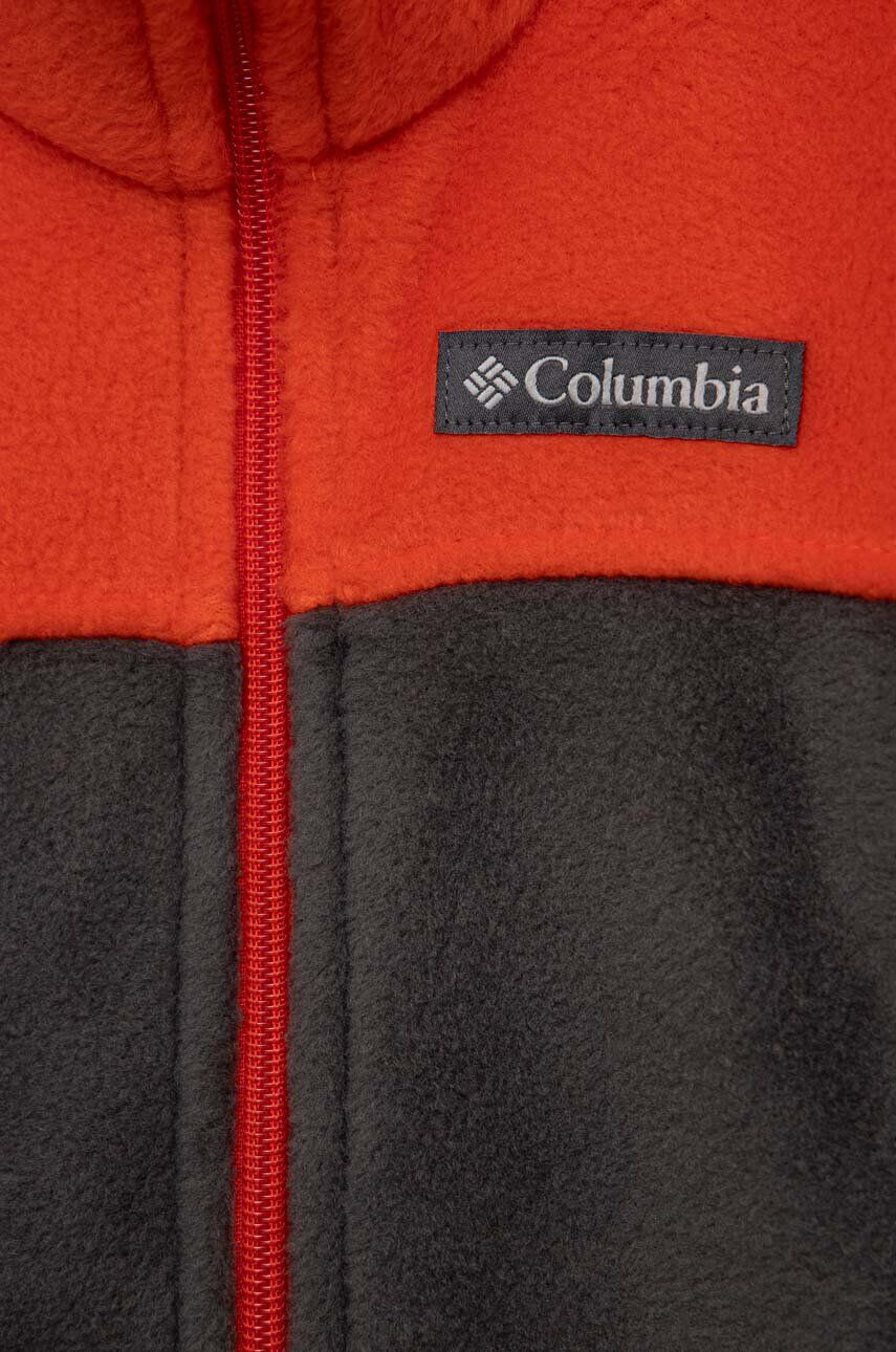 Columbia Детски суичър Steens Mt II Fleece в червено с изчистен дизайн - Pepit.bg