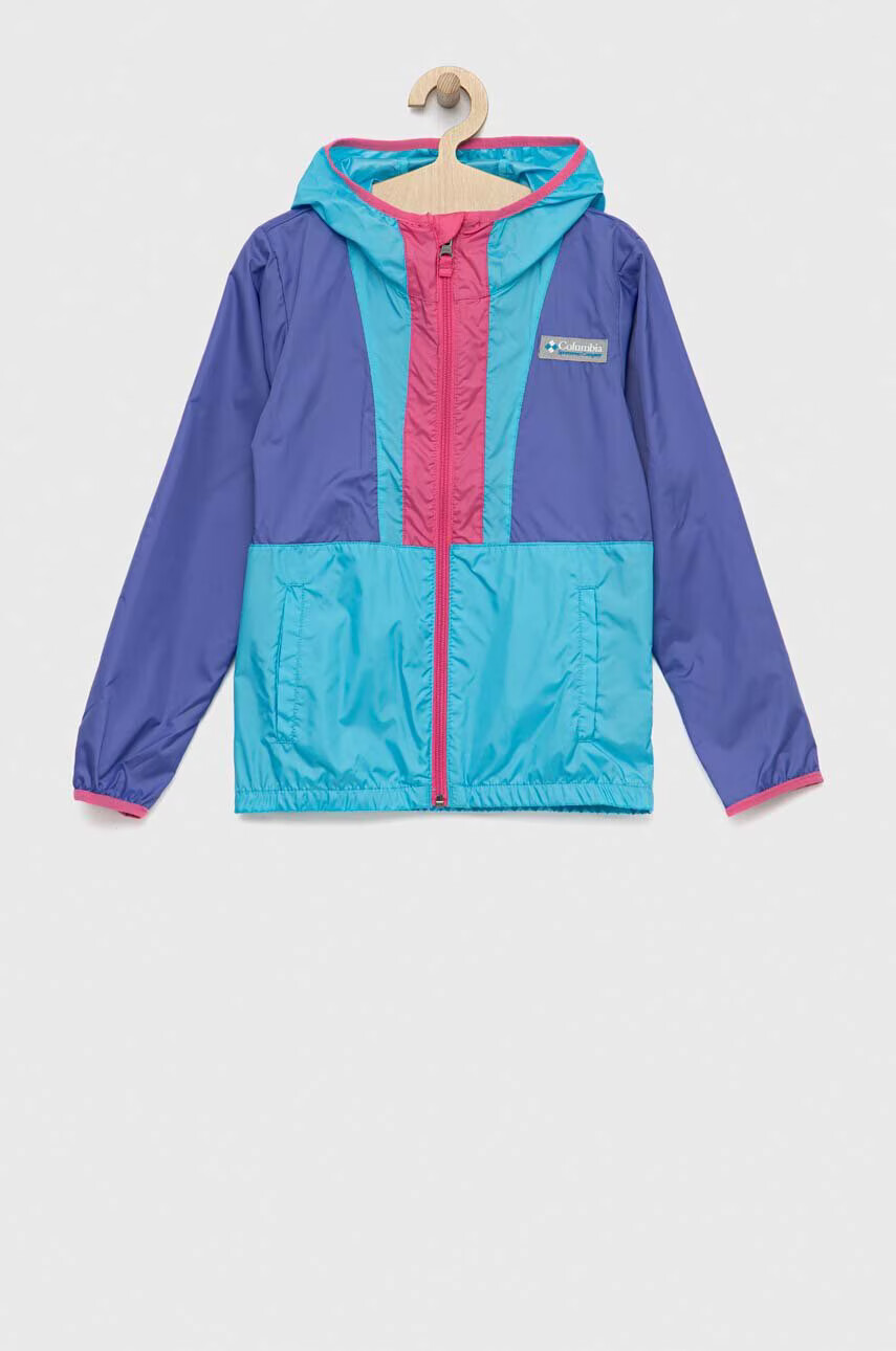 Columbia Детско яке Back Bowl Hooded Windbreaker в лилаво - Pepit.bg