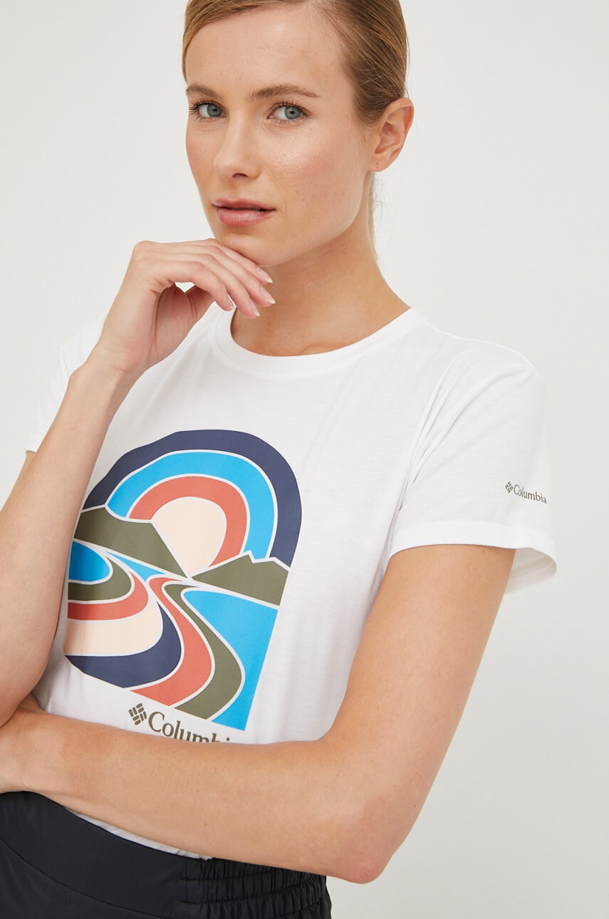 Columbia Спортна тениска в бяло - Pepit.bg