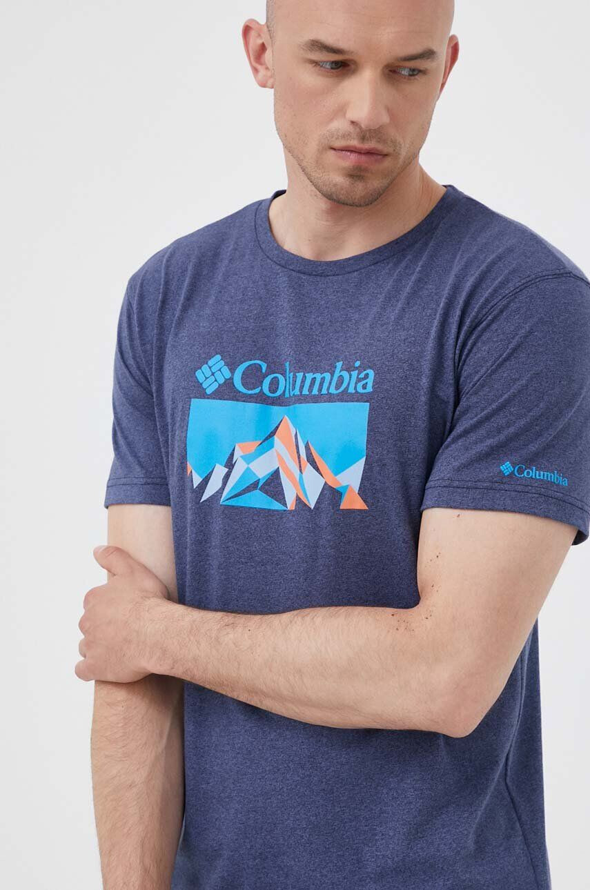 Columbia Спортна тениска Thistletown Hills в синьо с принт - Pepit.bg