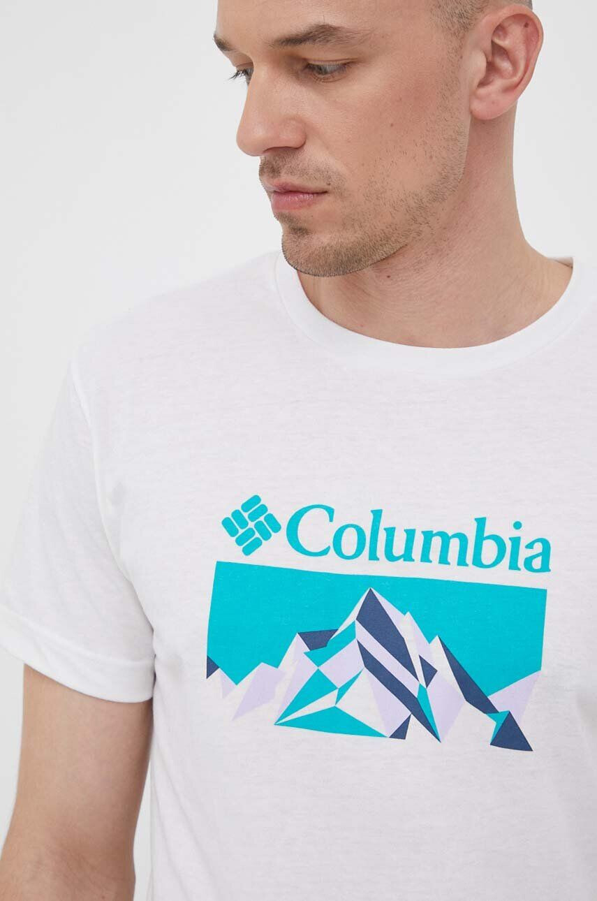 Columbia Спортна тениска Thistletown Hills в бяло с принт - Pepit.bg