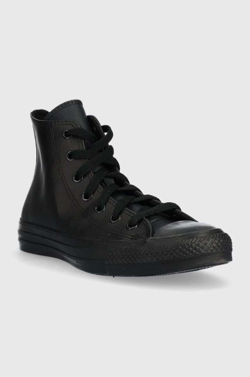 Converse Детски кожени кецове Chuck Taylor All Star в черно - Pepit.bg