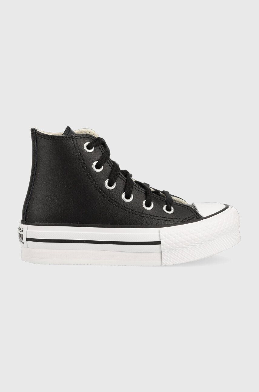 Converse Детски кожени кецове CON OBUWIE A01015C EVA LIFT в черно - Pepit.bg