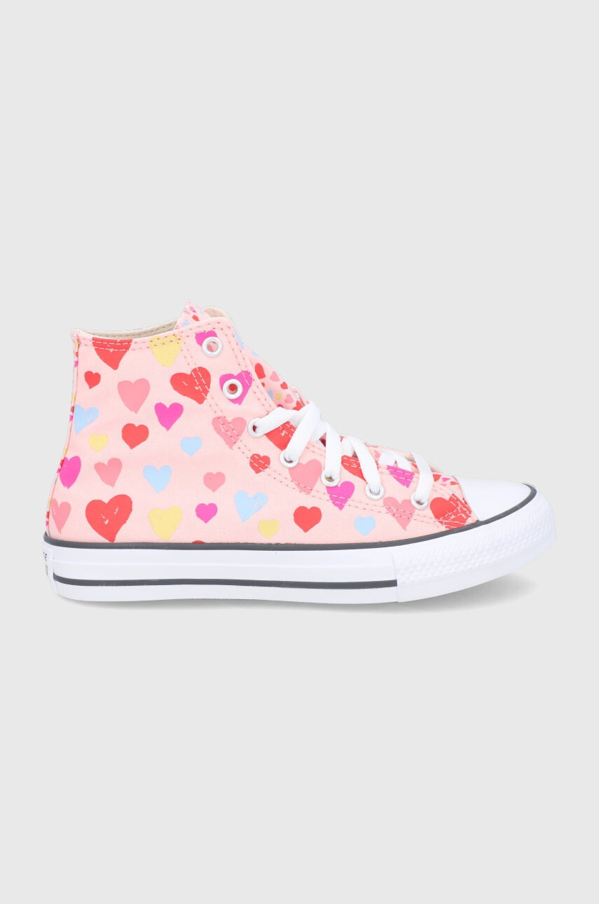 Converse Детски високи кецове в розово - Pepit.bg