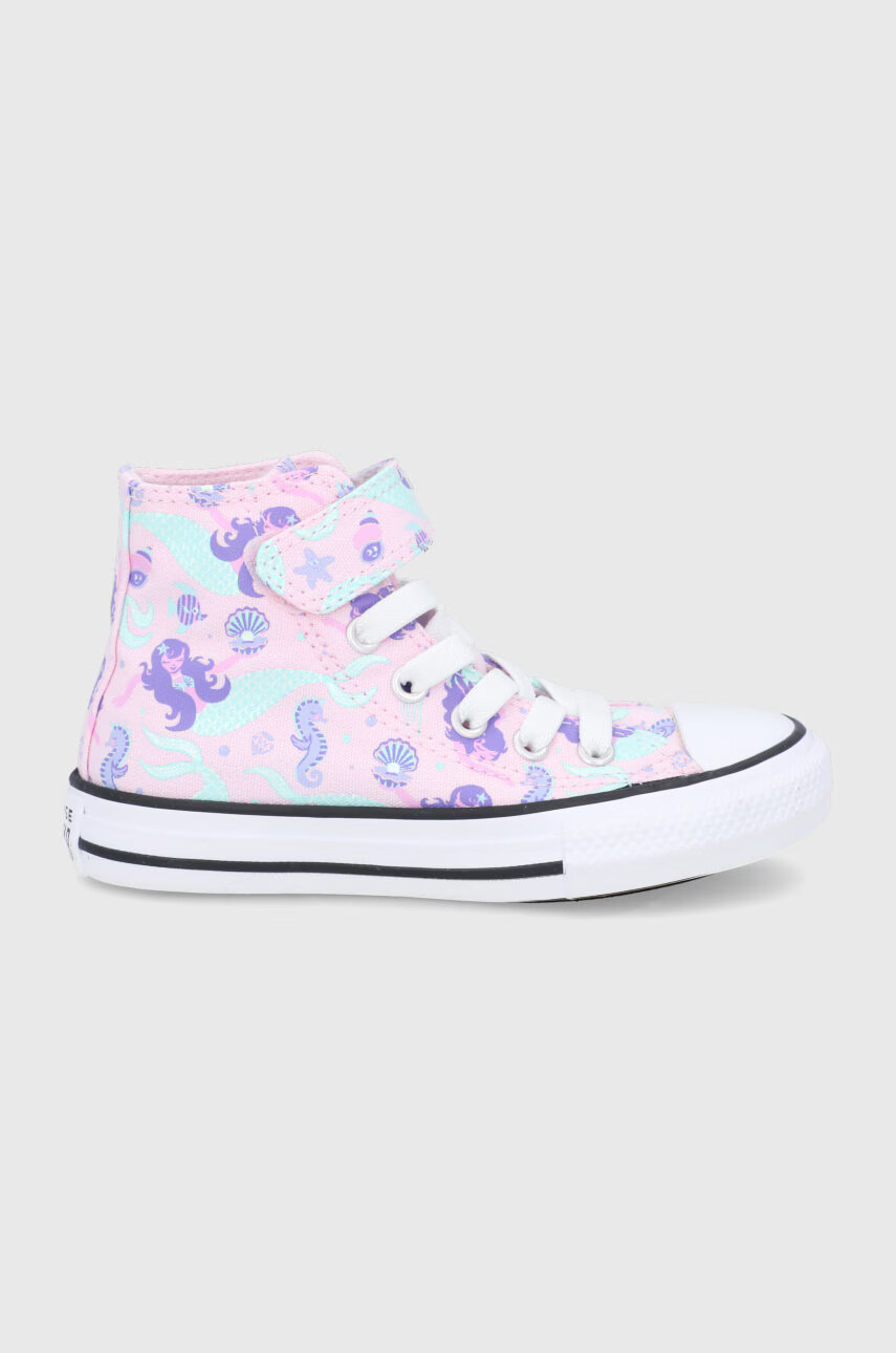 Converse Детски високи кецове в розово - Pepit.bg