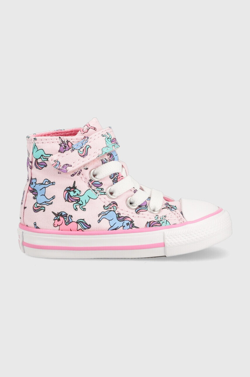 Converse Детски високи кецове Chuck Taylor All Star 1v в розово - Pepit.bg