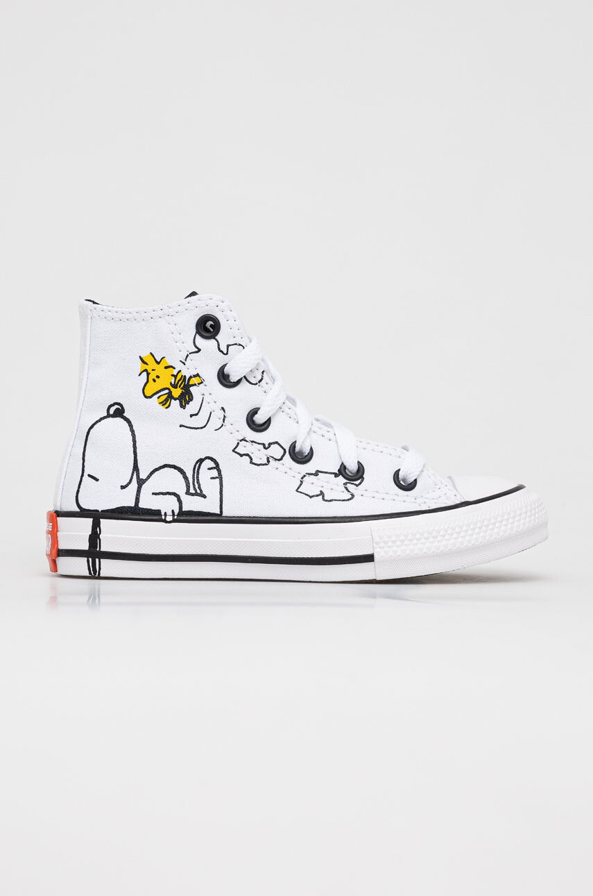 Converse Детски високи кецове Peanuts Chuck Taylor All Star в бяло - Pepit.bg