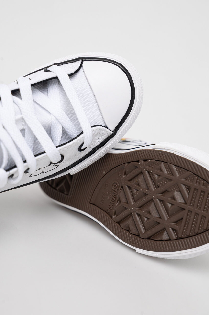 Converse Детски високи кецове Peanuts Chuck Taylor All Star в бяло - Pepit.bg