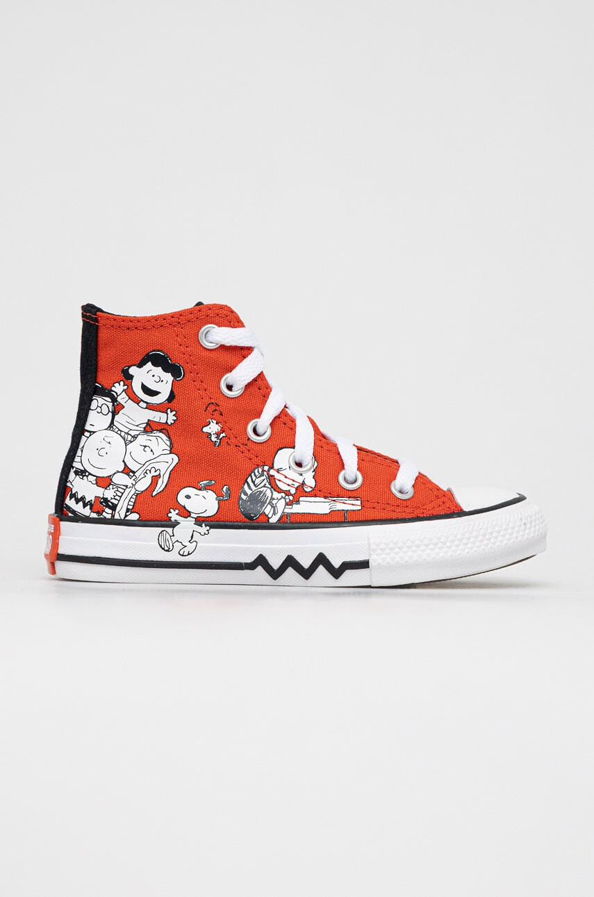 Converse Детски високи кецове Peanuts Chuck Taylor All Star в червено - Pepit.bg