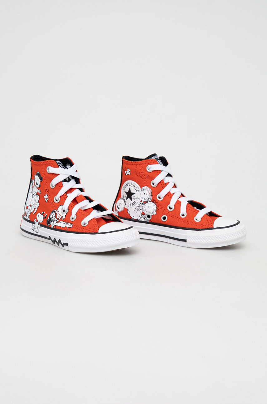 Converse Детски високи кецове Peanuts Chuck Taylor All Star в червено - Pepit.bg