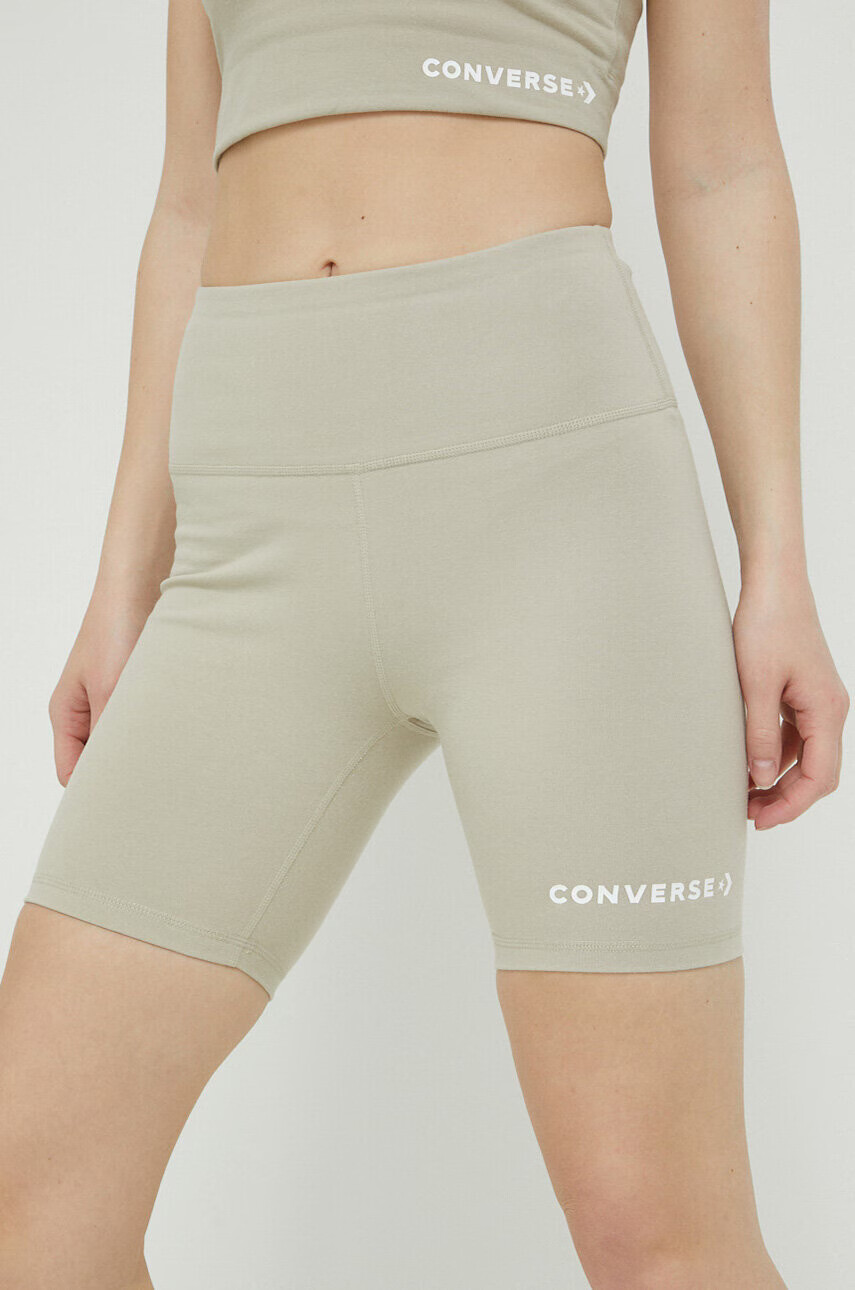 Converse Къс панталон в бежово с принт с висока талия - Pepit.bg