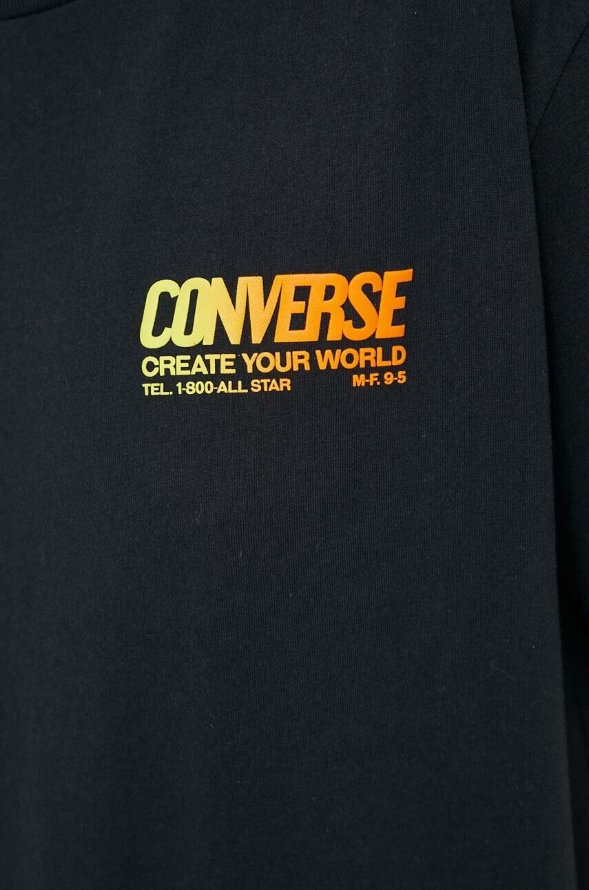 Converse Памучна тениска в черно с принт - Pepit.bg