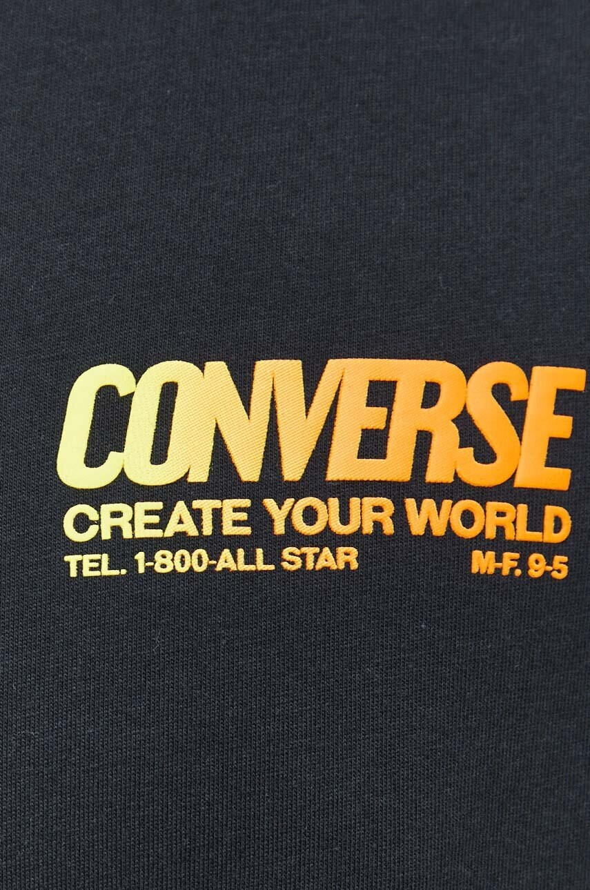 Converse Памучна тениска в черно с принт - Pepit.bg