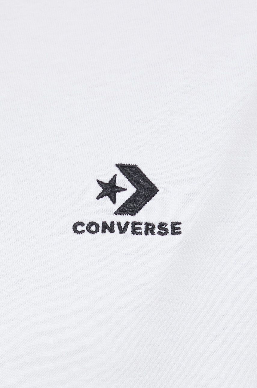 Converse Памучна тениска в бяло с изчистен дизайн - Pepit.bg