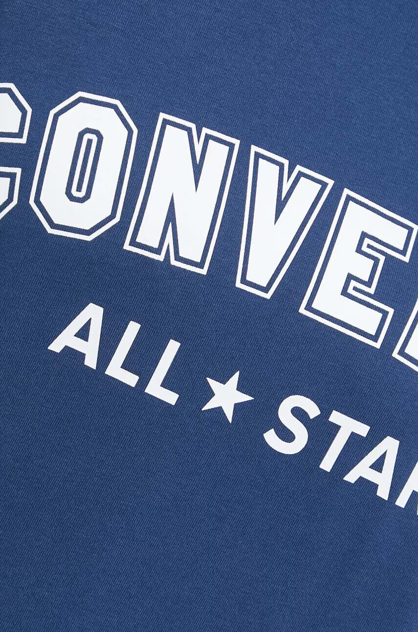 Converse Памучна тениска в тъмносиньо с принт - Pepit.bg
