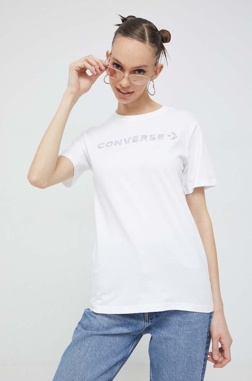 Converse Памучна тениска в бяло - Pepit.bg