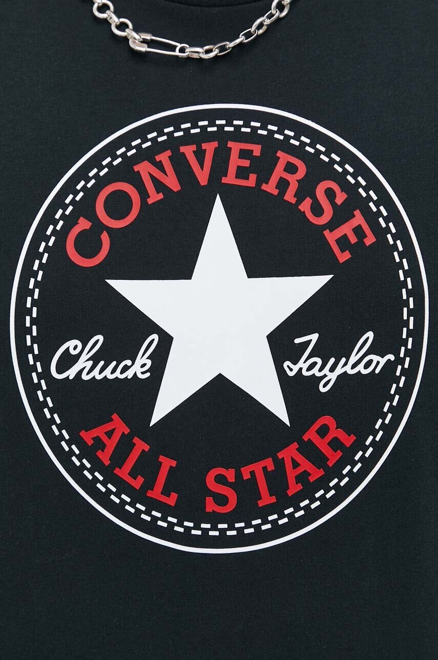 Converse Памучна тениска в черно с принт - Pepit.bg