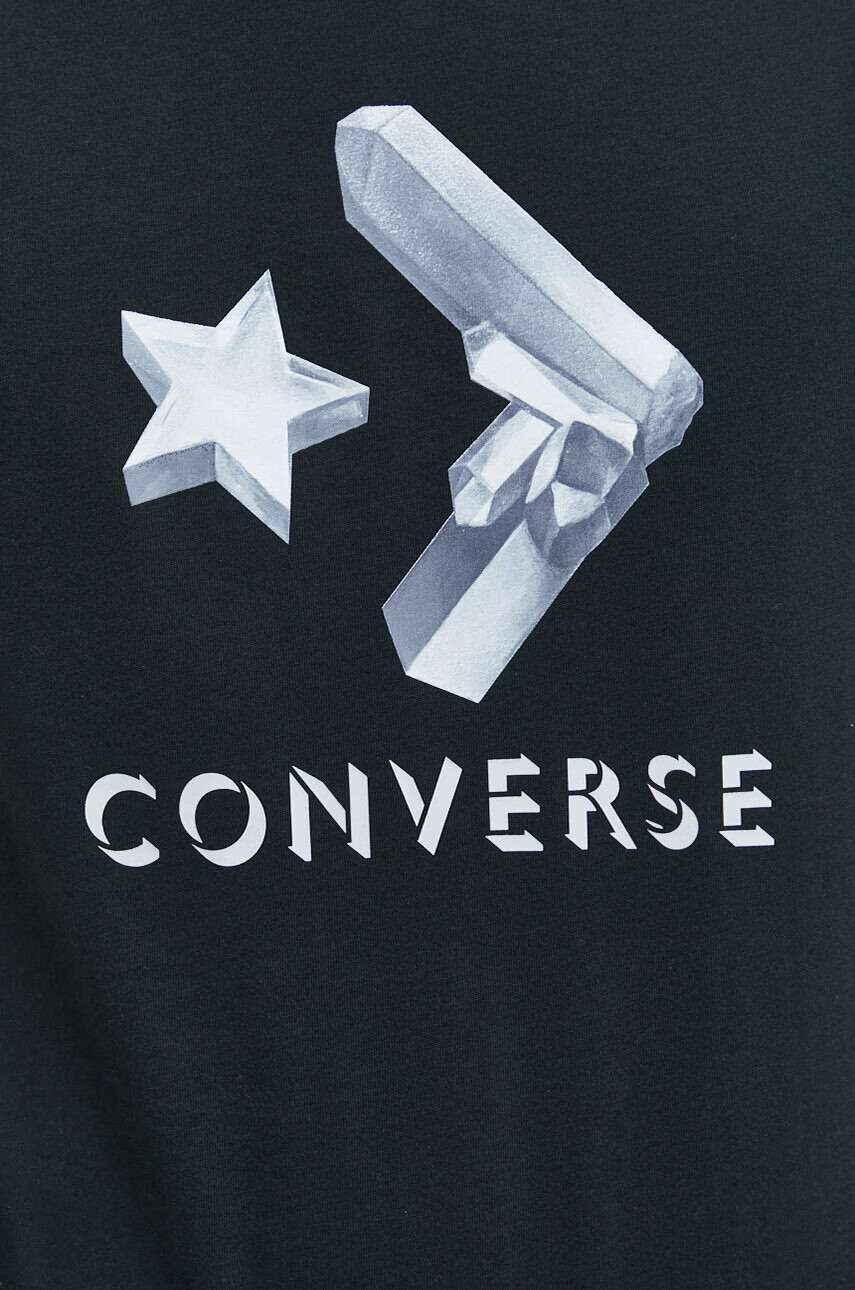 Converse Памучна тениска в черно с принт - Pepit.bg