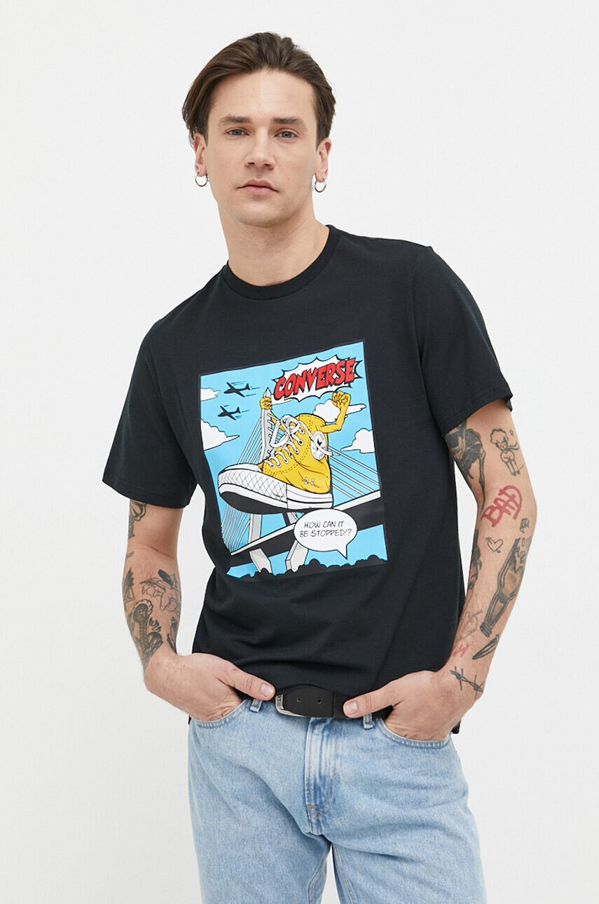 Converse Памучна тениска в бяло с принт - Pepit.bg