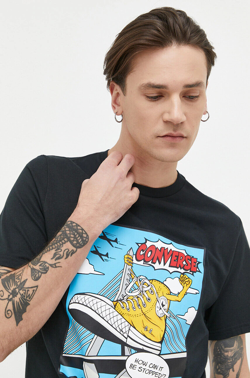 Converse Памучна тениска в бяло с принт - Pepit.bg