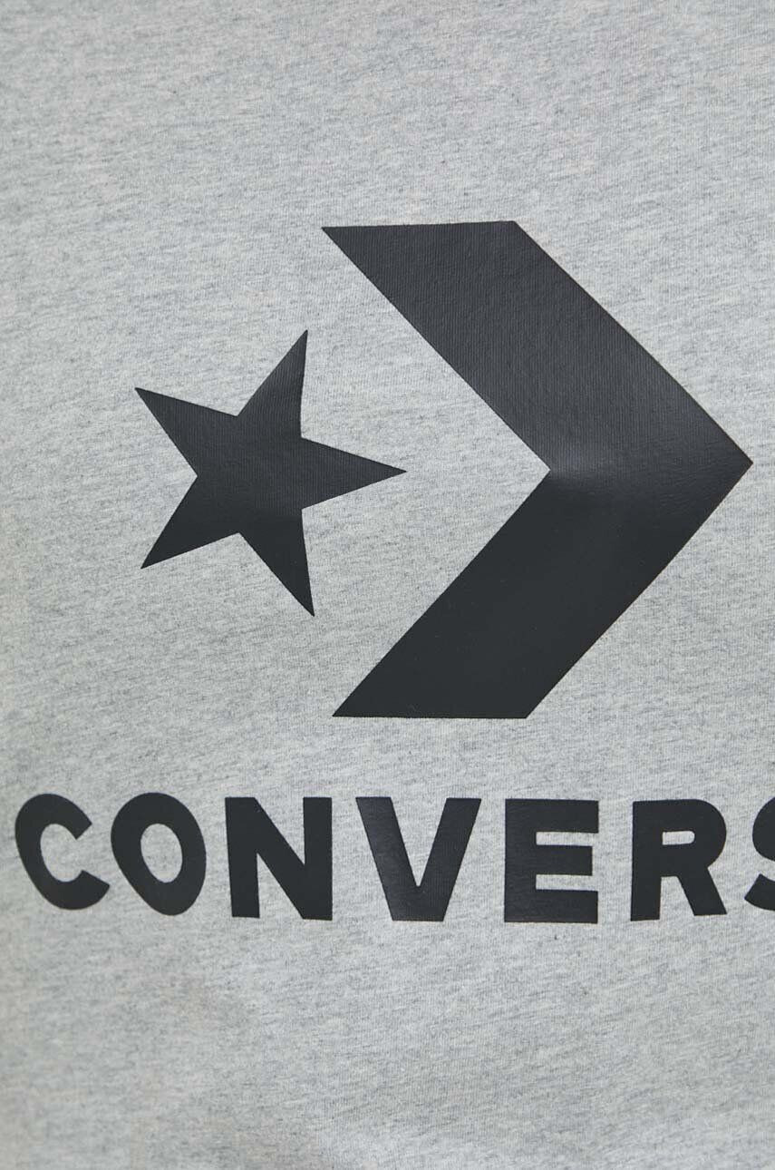 Converse Памучна тениска в сиво с принт - Pepit.bg