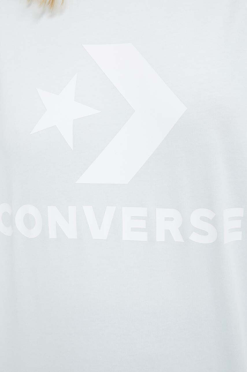 Converse Памучна тениска в тюркоазено с принт - Pepit.bg