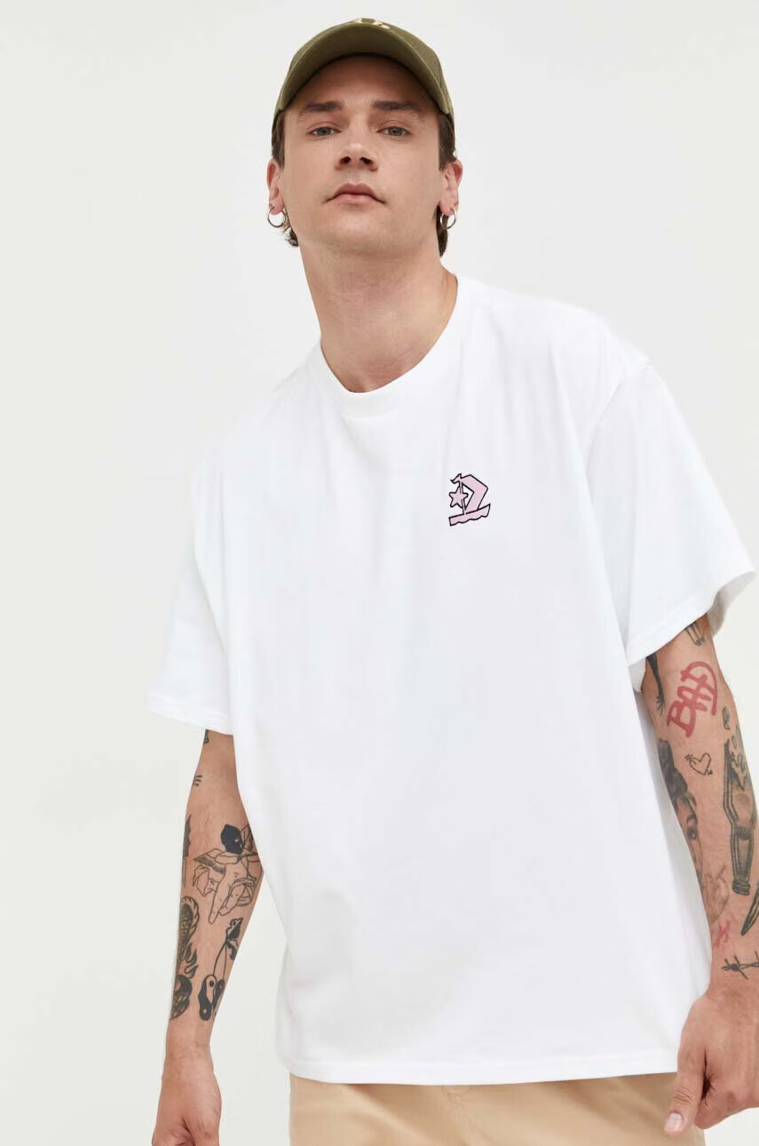 Converse Памучна тениска в бяло с принт - Pepit.bg