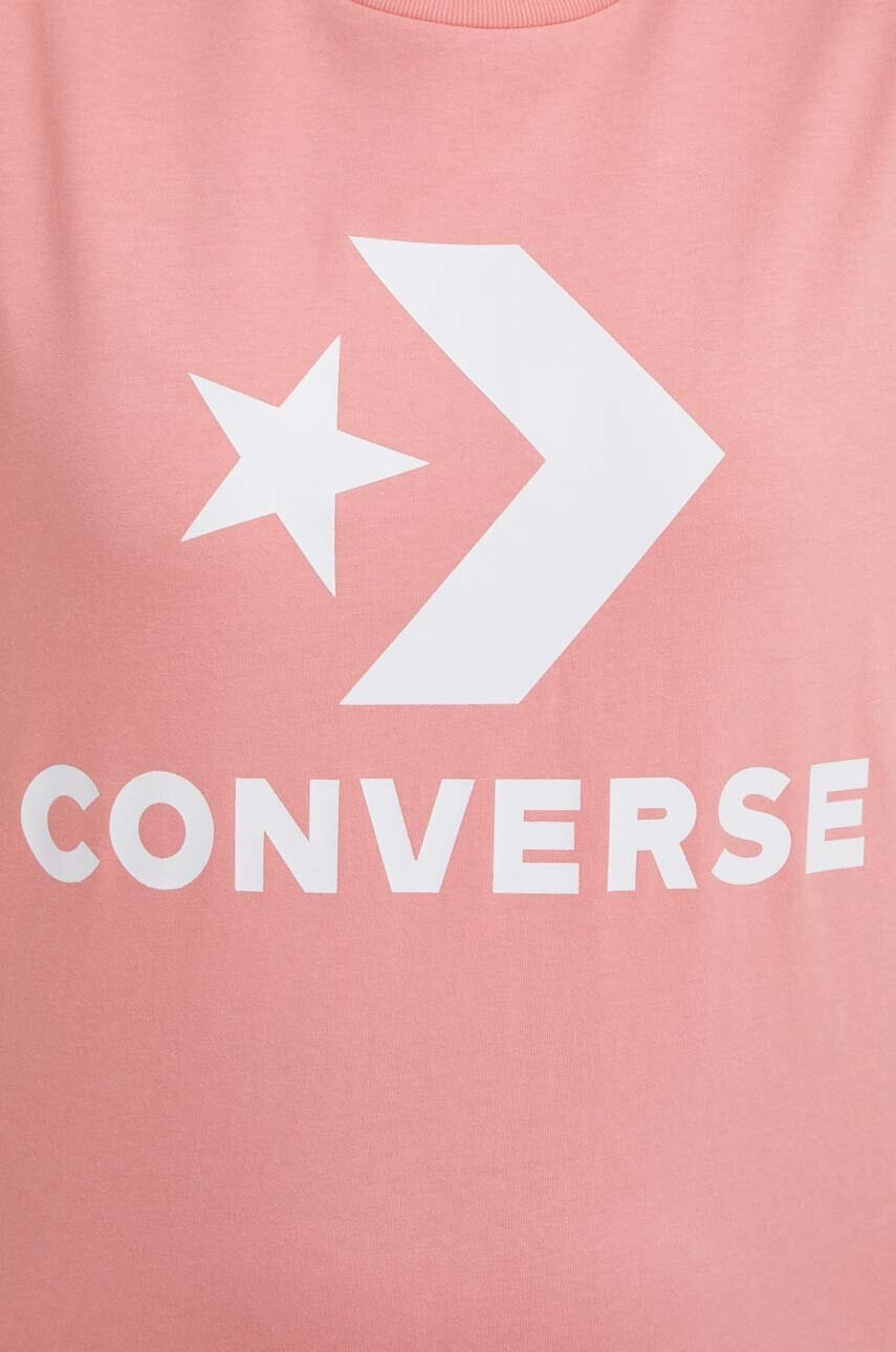 Converse Памучна тениска в розово с принт - Pepit.bg