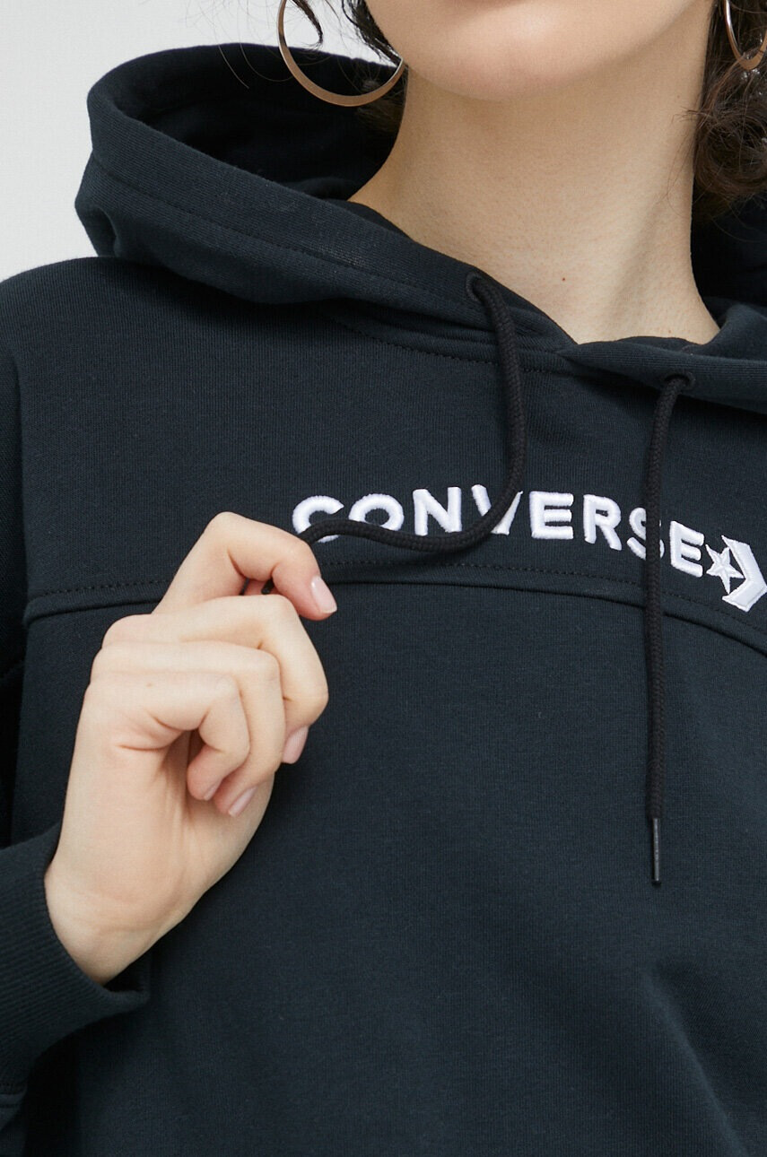 Converse Суичър в черно с качулка с апликация - Pepit.bg
