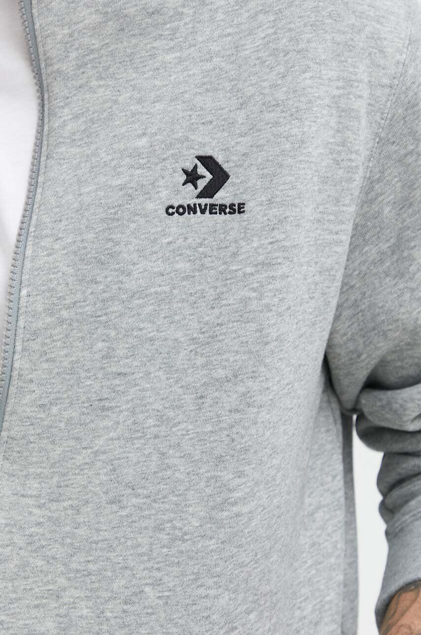 Converse Суичър в сиво с качулка с изчистен дизайн - Pepit.bg