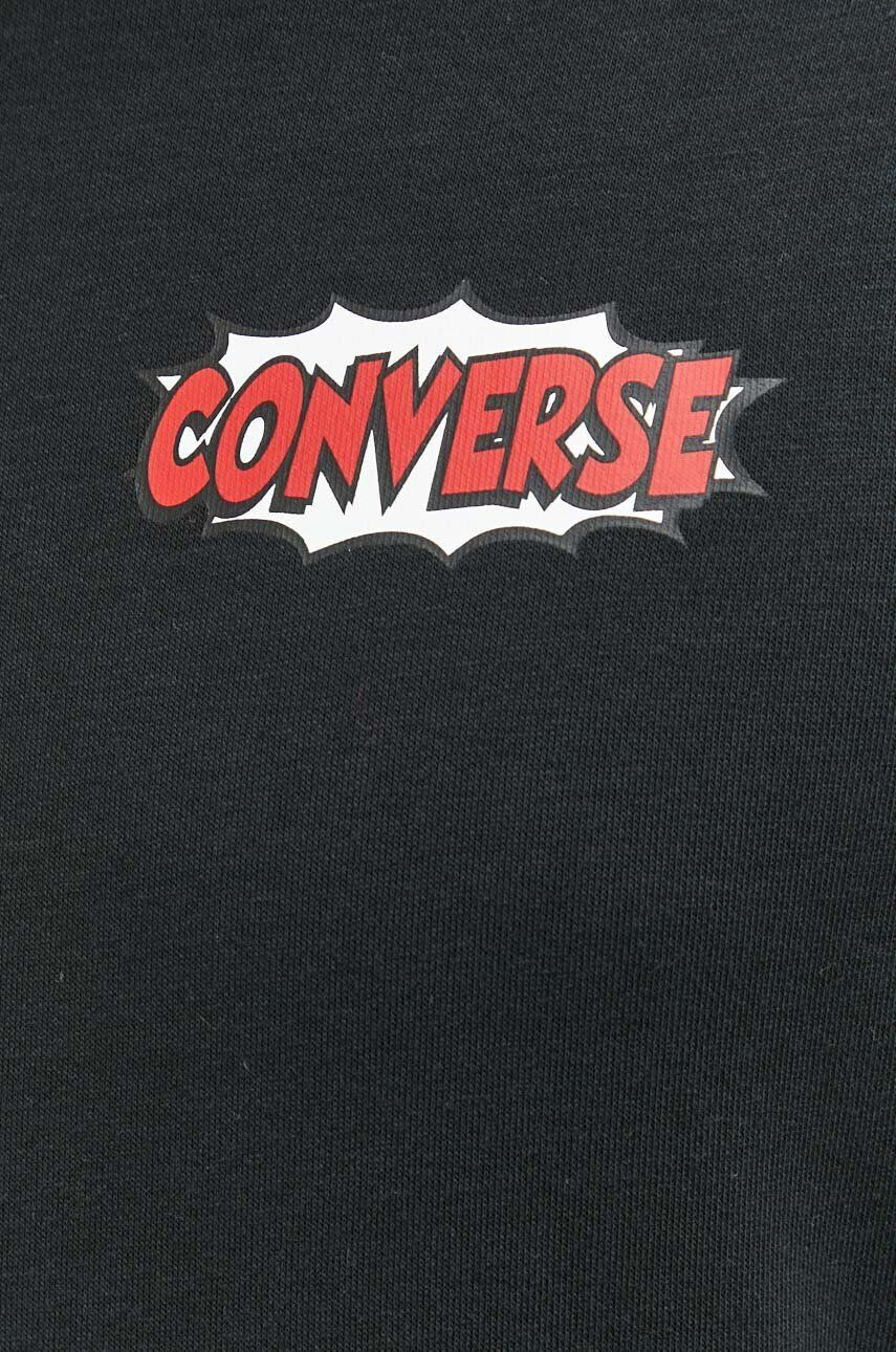 Converse Суичър в черно с качулка с десен - Pepit.bg