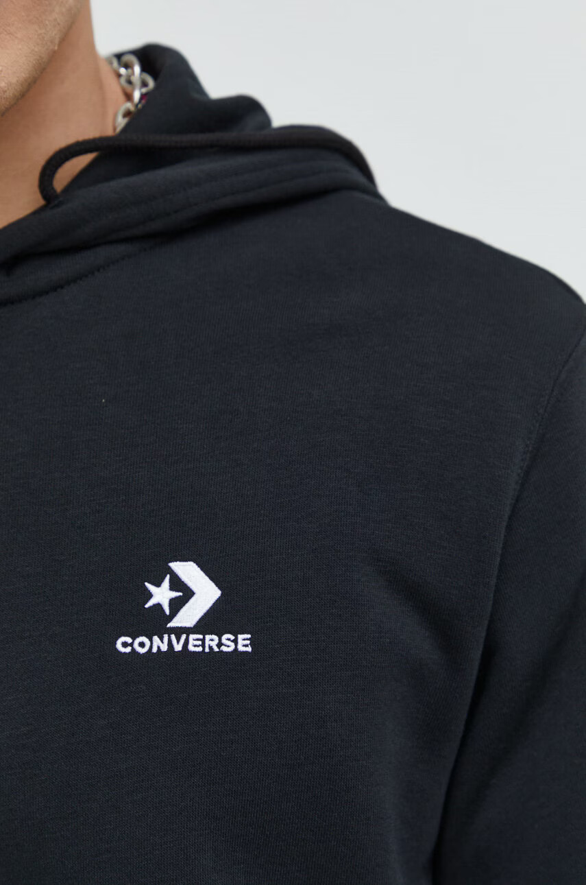 Converse Суичър в черно с качулка с изчистен дизайн - Pepit.bg