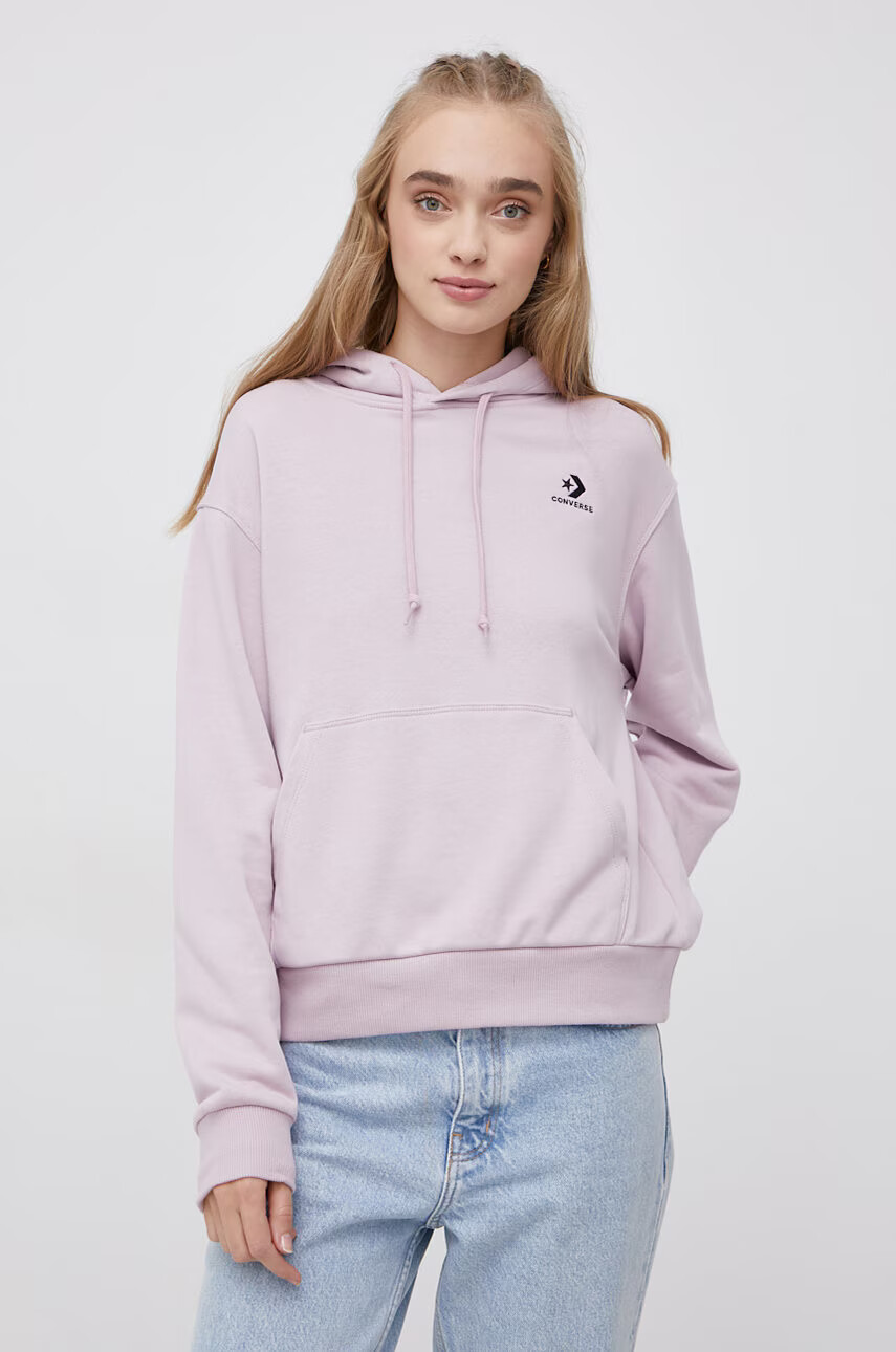 Converse Суичър дамски в розово с изчистен дизайн - Pepit.bg